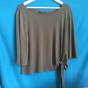 Banana Republic XL Olive Green Side Tie Top Flare sleeves